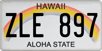 HI license plate ZLE897