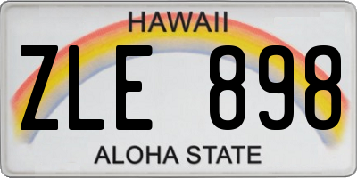 HI license plate ZLE898