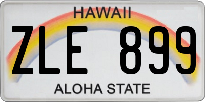 HI license plate ZLE899