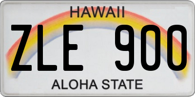 HI license plate ZLE900