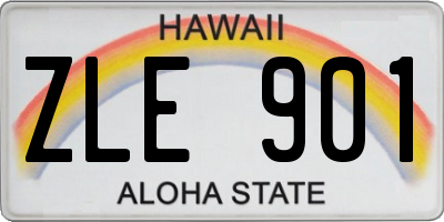 HI license plate ZLE901