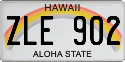 HI license plate ZLE902