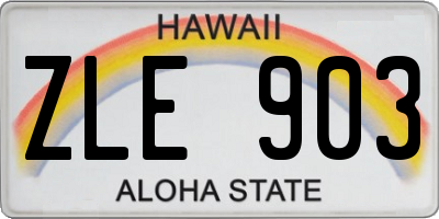 HI license plate ZLE903