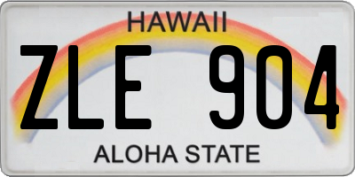 HI license plate ZLE904