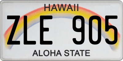 HI license plate ZLE905