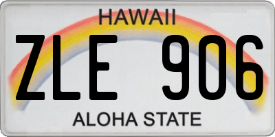 HI license plate ZLE906