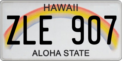 HI license plate ZLE907