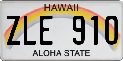 HI license plate ZLE910