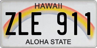HI license plate ZLE911
