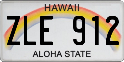 HI license plate ZLE912