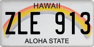 HI license plate ZLE913