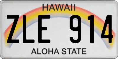 HI license plate ZLE914