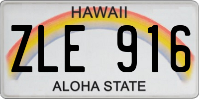 HI license plate ZLE916