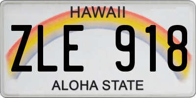 HI license plate ZLE918