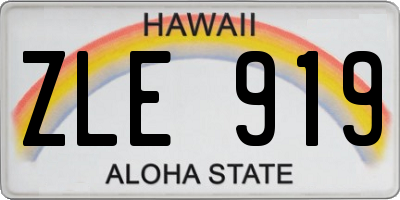 HI license plate ZLE919