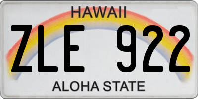 HI license plate ZLE922