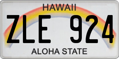 HI license plate ZLE924