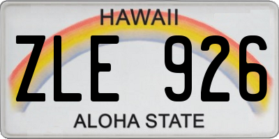 HI license plate ZLE926