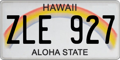 HI license plate ZLE927