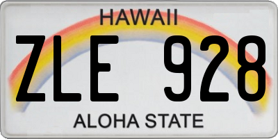 HI license plate ZLE928