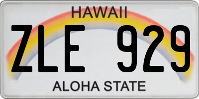 HI license plate ZLE929