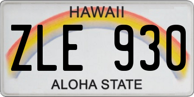 HI license plate ZLE930