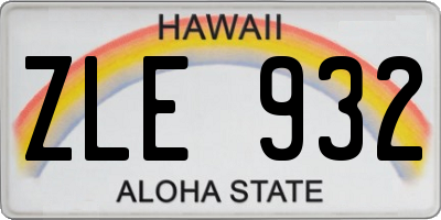 HI license plate ZLE932