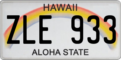 HI license plate ZLE933