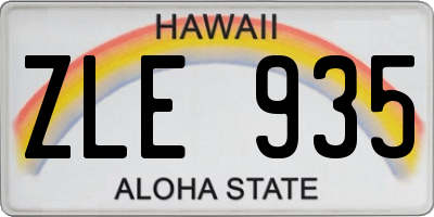 HI license plate ZLE935