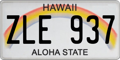 HI license plate ZLE937