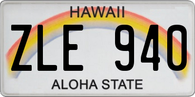 HI license plate ZLE940