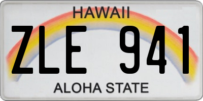 HI license plate ZLE941