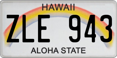 HI license plate ZLE943
