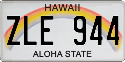 HI license plate ZLE944