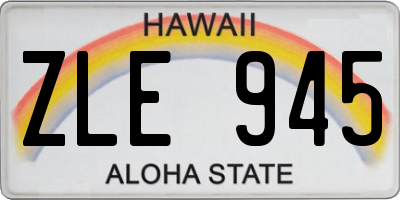 HI license plate ZLE945
