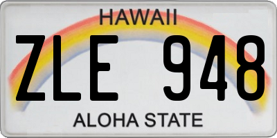 HI license plate ZLE948