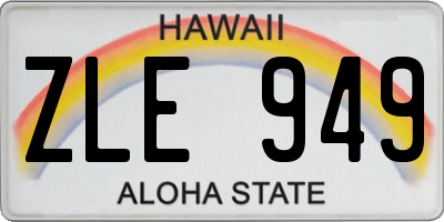 HI license plate ZLE949