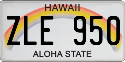 HI license plate ZLE950