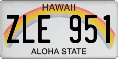 HI license plate ZLE951