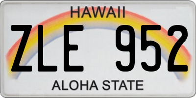 HI license plate ZLE952