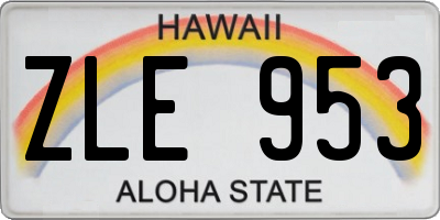 HI license plate ZLE953