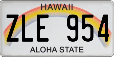HI license plate ZLE954