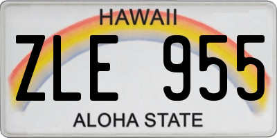 HI license plate ZLE955