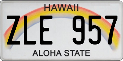 HI license plate ZLE957