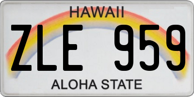 HI license plate ZLE959