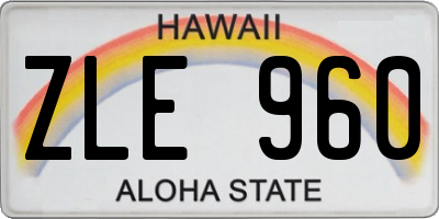 HI license plate ZLE960