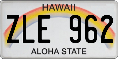HI license plate ZLE962