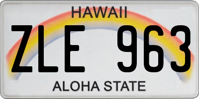 HI license plate ZLE963