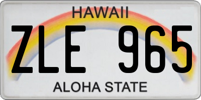 HI license plate ZLE965