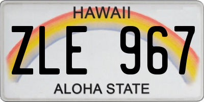 HI license plate ZLE967